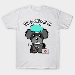 Cute schnauzer dog is a doctor T-Shirt